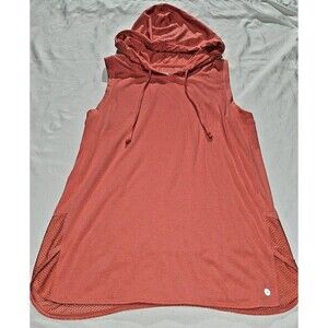 Women's Asics XS Hooded SLEEVELESS Running Shirt MEDIUM 8-10 Coral orange